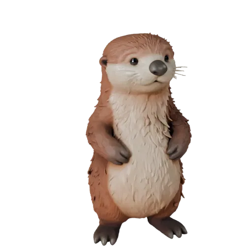 Cartoon Sea Otter 3D Model - Stylized Asset for Animation | PBR