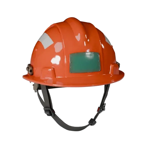 Emergency Hard Hat High Poly 3D model, close-up studio render, showing plastic shells, recognizable safety silhouettes.
