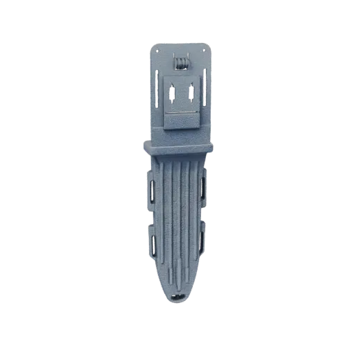 3D model of an ornate fluted column with vertical grooves and a decorative top, presented on a black background.