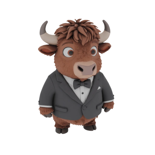 Dapper Bull Character 3D Model