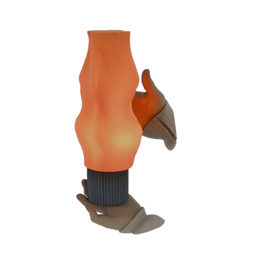 Wavy Orange Lamp with Hands