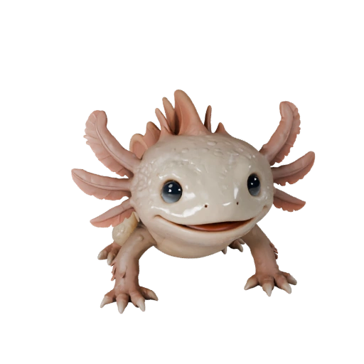 Modelo 3D de Axolote para Unity - Asset Pronto para Jogo, FBX | Livre de Royalties