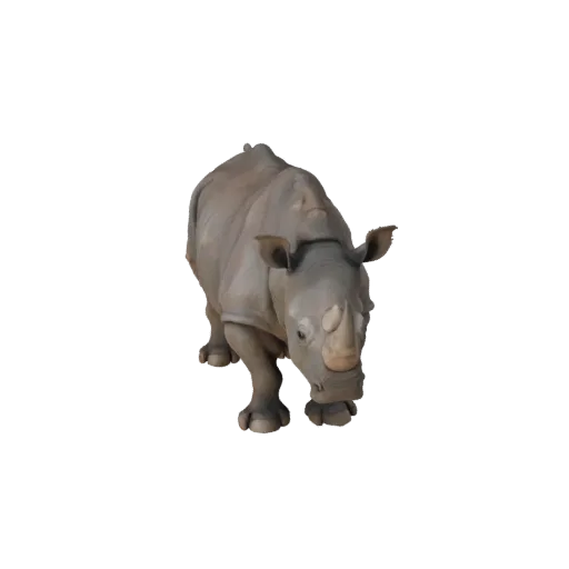 Realistic Black Rhino 3D Model - Rigged PBR Asset for Games