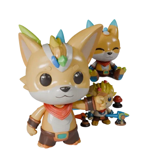 Cute Animal Mascot high poly 3D model preview showing pose, studio close-up view, expression and smooth toy surfaces