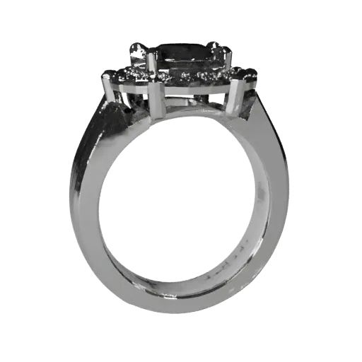 Halo Ring game ready 3D model, front-three-quarter studio render, highlighting ring seams, edges, and finish layers.