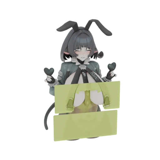 Bunny Girl with Heart Charms 3D Model