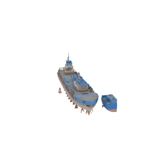 Tugboat and Barge 3D Model