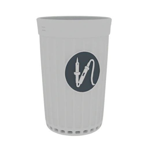 White Soldering Iron Holder Cup with Emblem