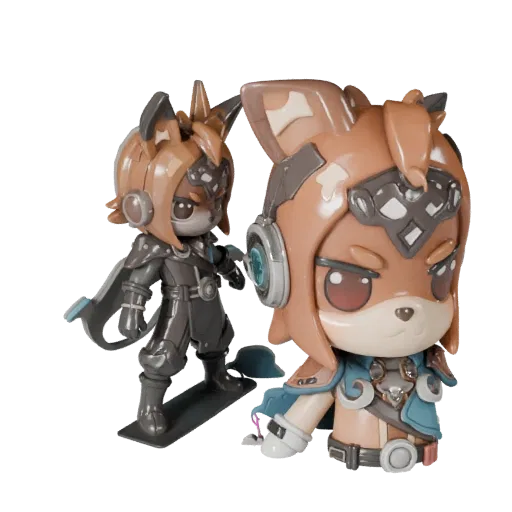 Chibi Animal Figurine high poly 3D model preview showing pose, studio close-up view, toy proportion and material detail