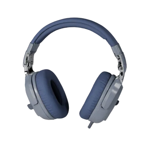 Wireless Gaming Headset Low Poly 3D model, game viewport three-quarter view, showing soft ear pads, wearable scale.