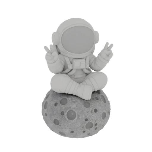 Astronaut Meditating on Moon Figurine