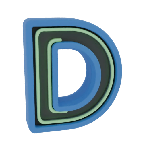 Letter D with Neon Groove