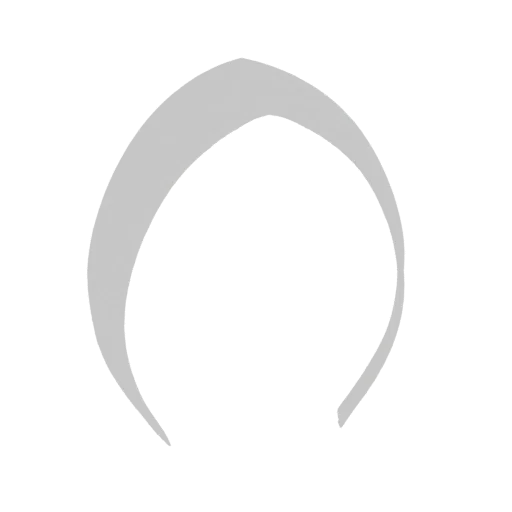 3D model of a silver arch headband with a smooth, curved design, presented on a white background.
