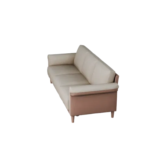 Sectional Modular Couch 3D model, living room, three-quarter front view, Unity viewport, woven fabric detail.