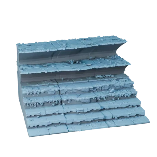 Coral Reef Seabed Biome Modular 3D model, isometric modular kit view, showing terrain layers, water edges.