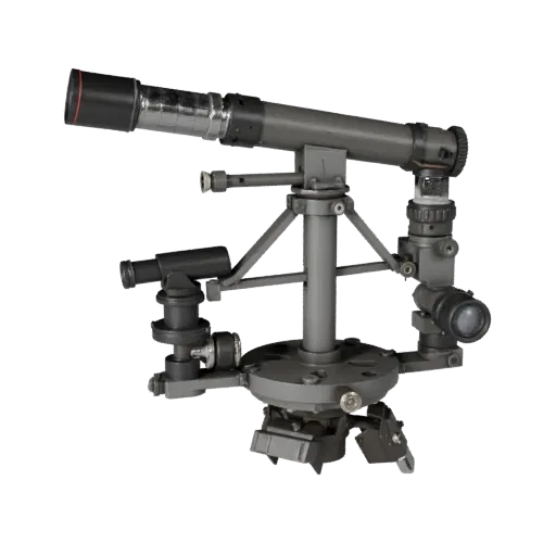 Portable Star Tracker Realistic 3D model, three-quarter studio render, showing metal tubes, optical alignment.