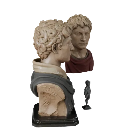Aperçu du modèle 3D réaliste de Buste Historique montrant les plans du visage, vue de trois quarts