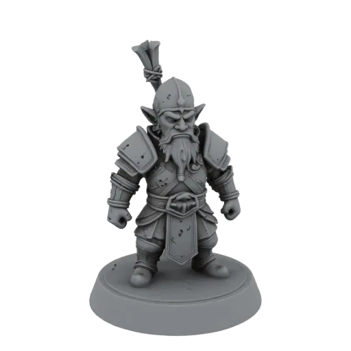 Fantasy Dwarf Warrior Miniature STL
