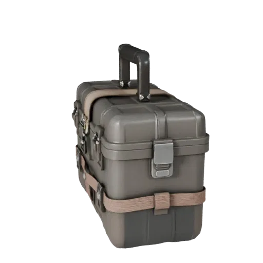 Travel Toolbox Realistic 3D model, three-quarter studio render, showing plastic, usable openings.