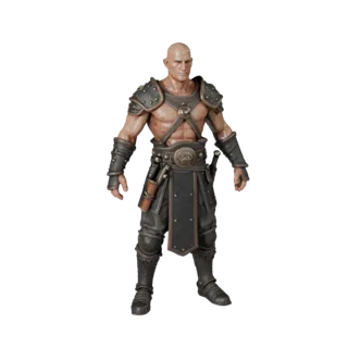 Personaggio 3D Artigiano NPC Assalto Medievale, vista viewport motore, risorsa pronta per l'animazione con posa in piedi e PB