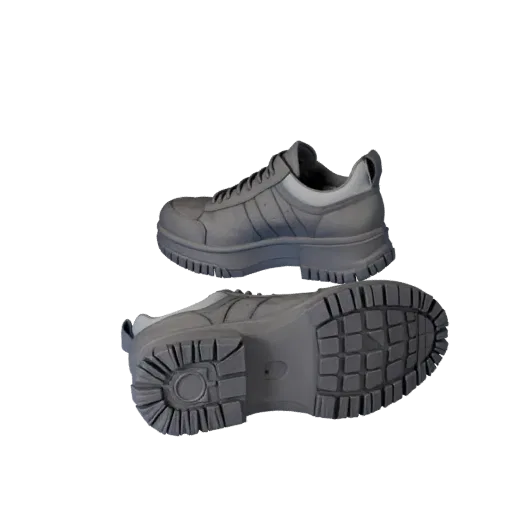 Platform Shoes 3D model, three-quarter front view, AR viewer studio render, showing leather, footwear silhouette.