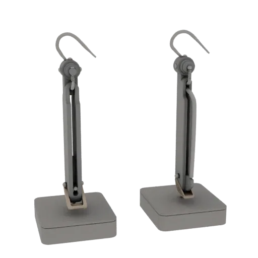 Stud Drop Earrings collectible detail 3D model, front view studio render, highlighting earring form and finish detail.