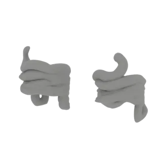 3D model of a stylized bracelet resembling a twisted rope, shown in a matte gray finish.