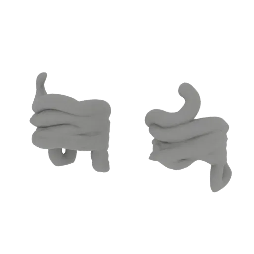 3D model of a stylized bracelet resembling a twisted rope, shown in a matte gray finish.