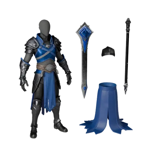 Fantasy Cobalt Warrior Character Model - Rigged