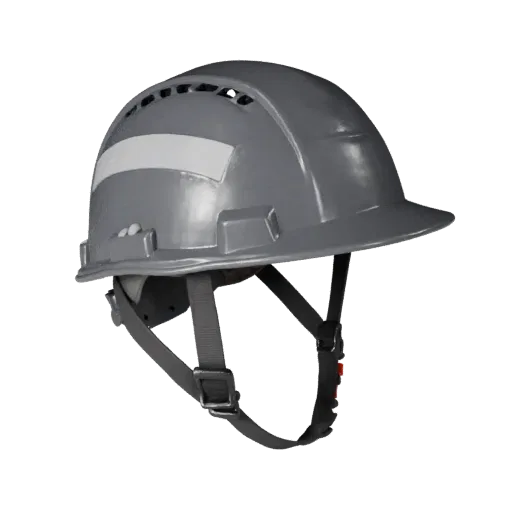 Warehouse Hard Hat Realistic 3D model, three-quarter studio render, showing plastic shells, form detail.