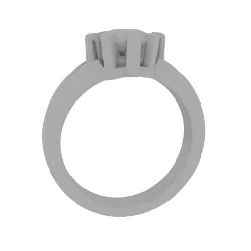 Solitaire Ring print ready 3D model, isometric studio render, showing recognizable ring proportions and material breaks.