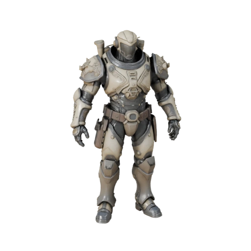 Modelo de Personaje Superviviente Blindado Post-Apocalíptico - Articulado