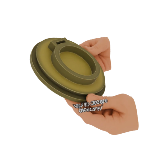 Olive Green Handheld Anti-Tank Mine 3D Model