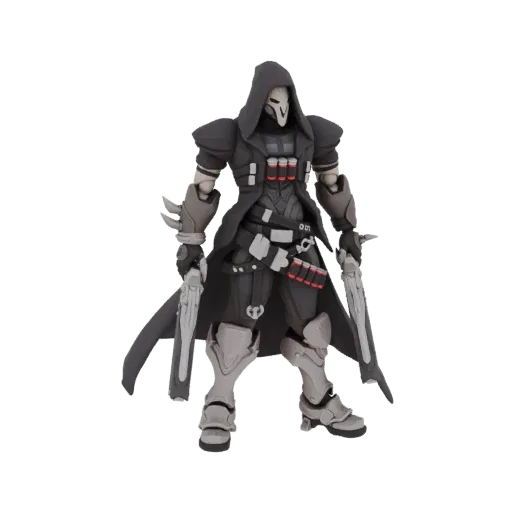 3D model of Reaper from Overwatch in his "Gunslinger" skin, holding two shotguns.
