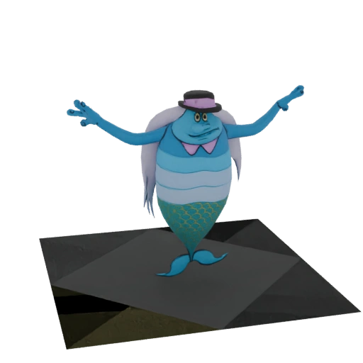 Dapper Merman with Top Hat