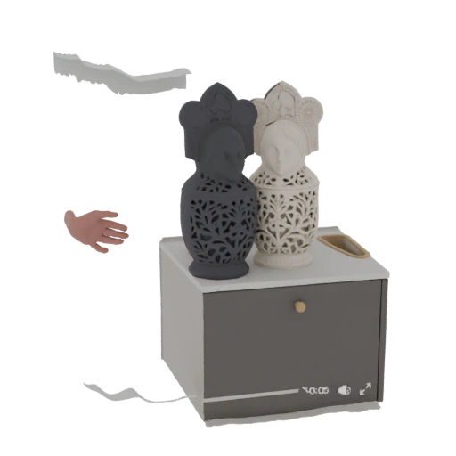 Ornate Lanterns on a Modern Nightstand