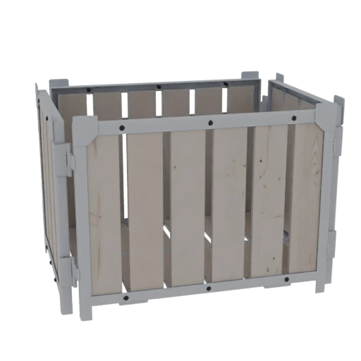 Wooden Crate with Metal Frame