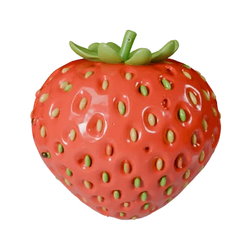 Market Strawberry Basket 3D model, three-quarter front view, Unity viewport, showing skin pores, form detail.