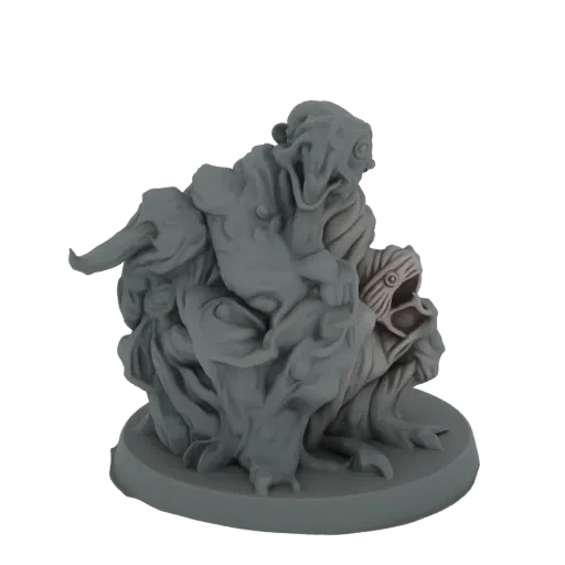 Rendering del modello 3D di un grottesco Orrore Tentacolare Abissale con molteplici tentacoli e denti affilati, su una base c