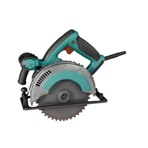 Workshop Circular Saw Stylized 3D model, stylized isometric render, showing molded plastic, ergonomic handles.
