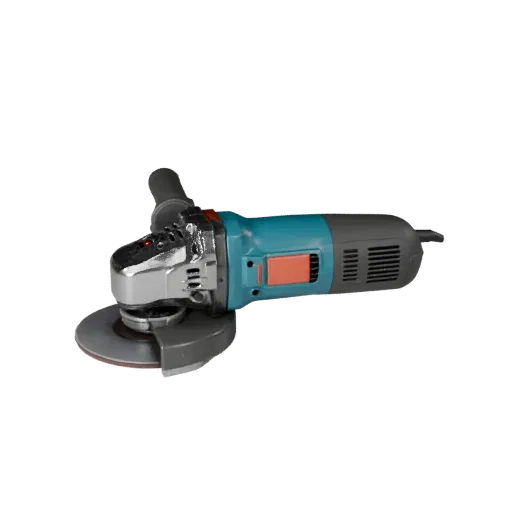 Workshop Angle Grinder 3D model, side profile view, technical viewport render, showing molded plastic, form detail.