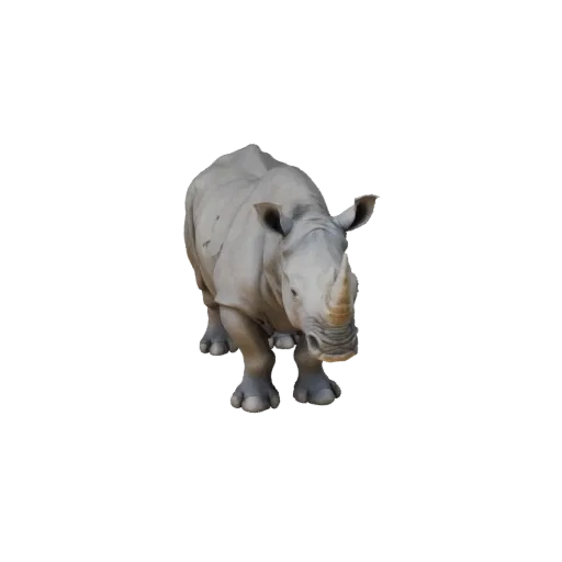 Modelo 3D de Rinoceronte Blanco, render de vida silvestre en vista lateral, activo de animal listo para Blender con equilibri