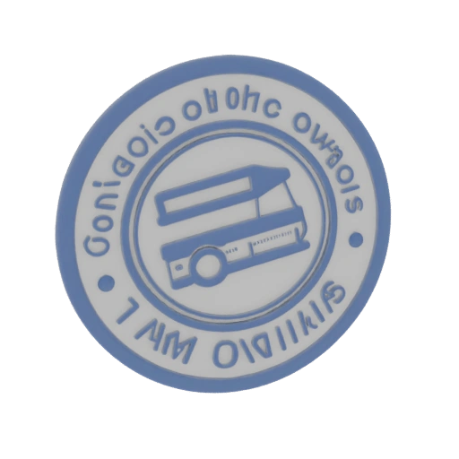 Embossing stamp with van and text