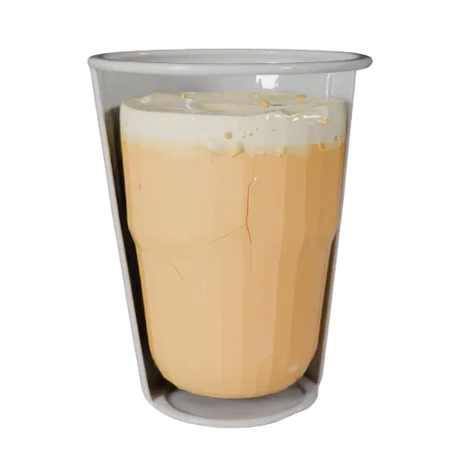 Smoothie Juice Glass Stylized 3D model, stylized isometric render, showing glass, container shape.