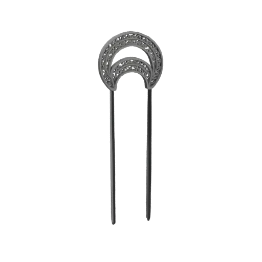 3D model of a hairpin in the shape of a Russian kokoshnik with a pattern