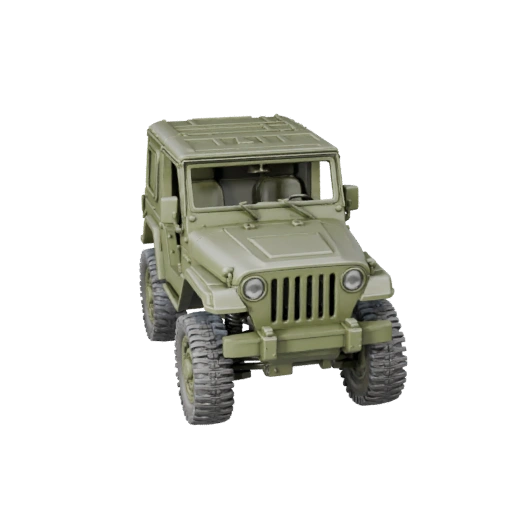 Jeep Militar Imprimible STL 3D Modelo para Coleccionables &