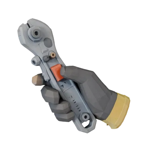 Insulated Torque Wrench Low Poly 3D model, game viewport three-quarter view, showing painted metal, clear grip zones.