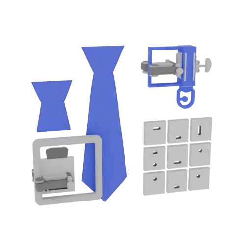 Square Tie Clip print ready 3D model, front view studio render, showing cufflink form, surface, and scale cues.