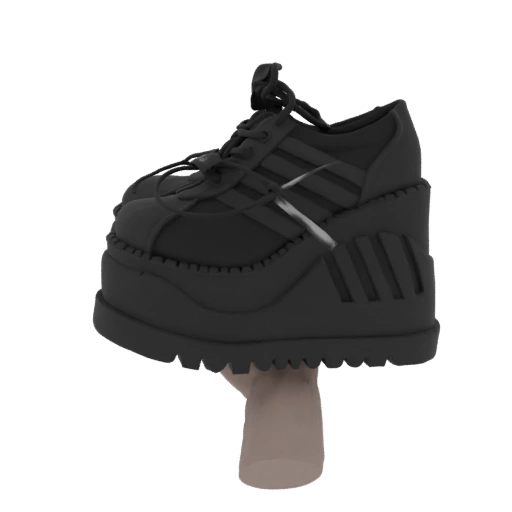 Black Platform Sneakers 3D Model