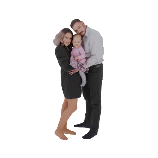 Family Hug 3D Model